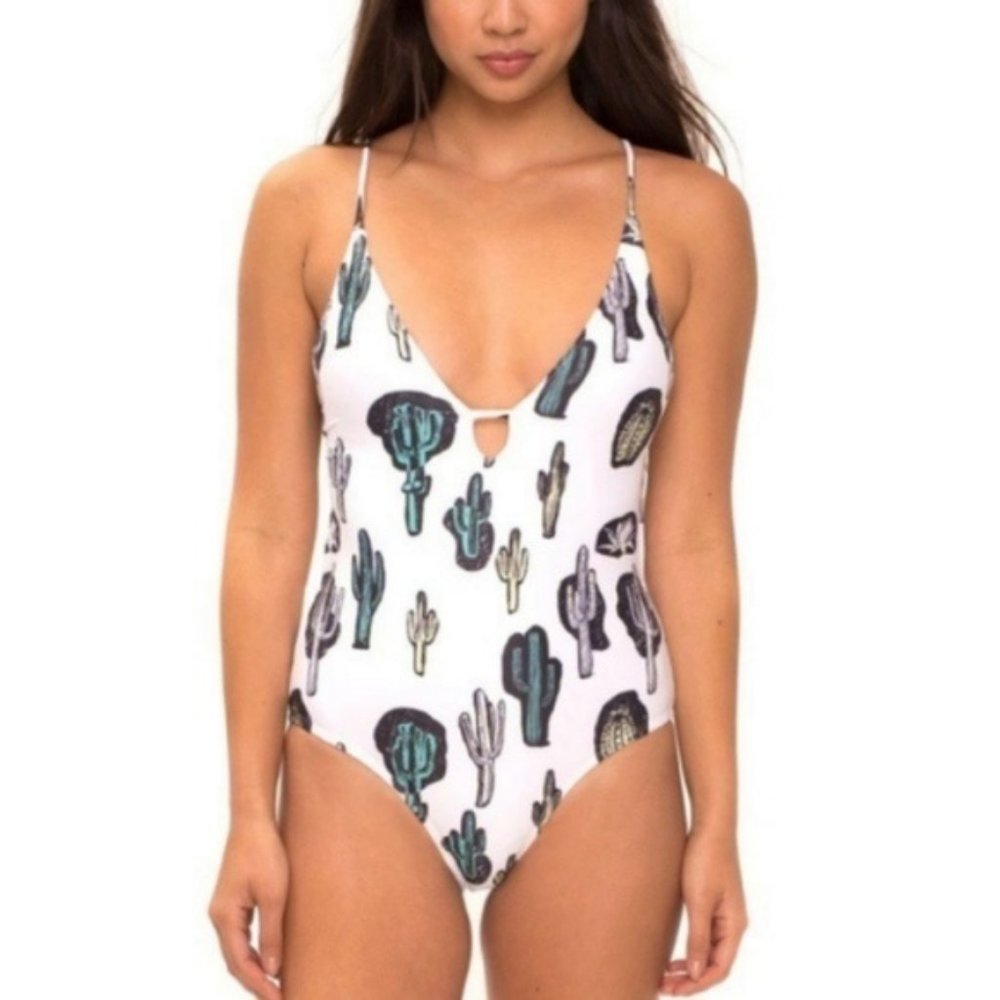 SALE Motel Cactus Plunge Strappy Back Scoop Plunge - Picture 7 of 8